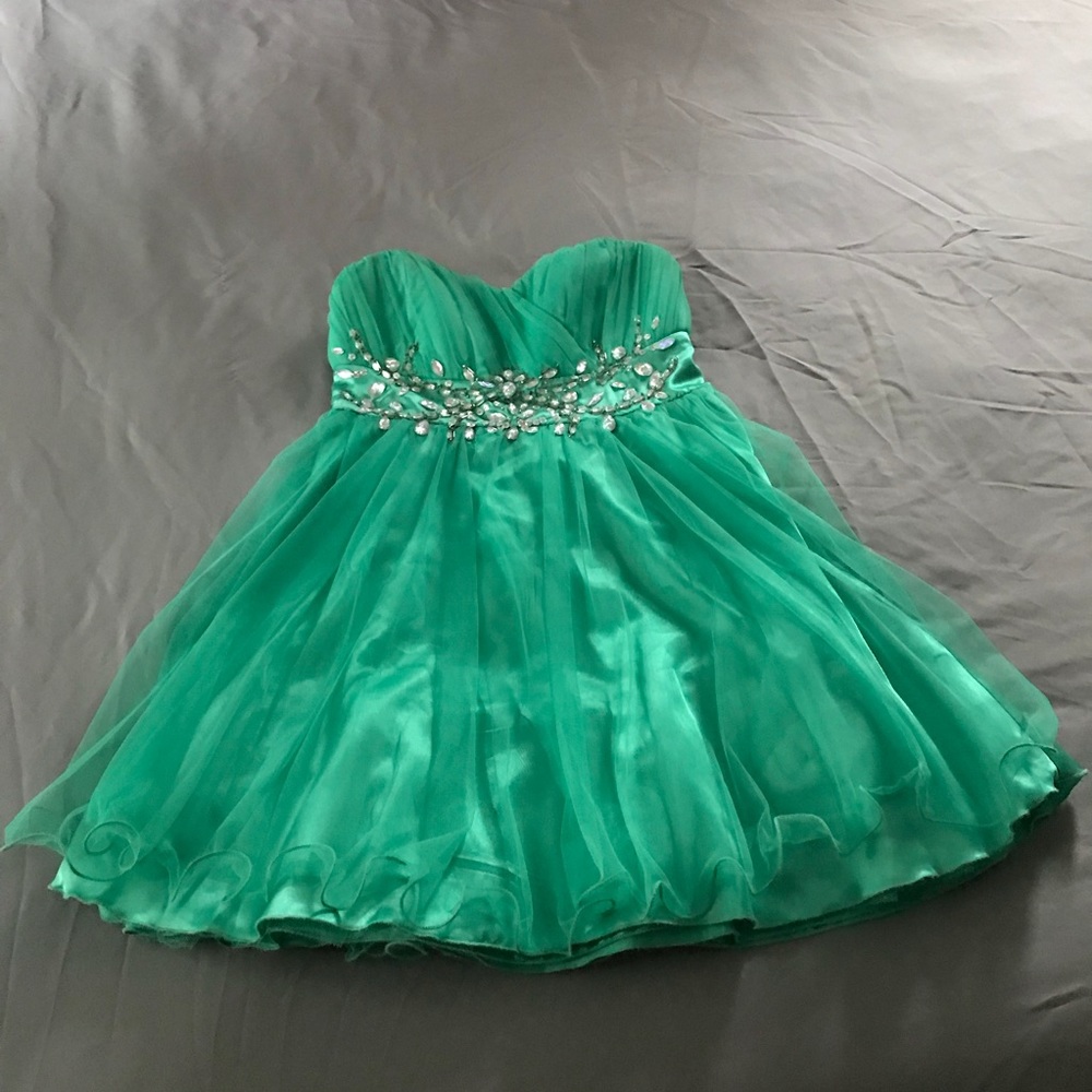 Mint green prom dress